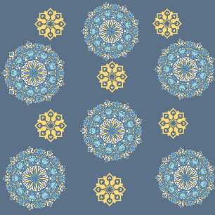 Turquoise Teal Blue an yellow Mandala Art Pattern iPhone 15 Pro Max Case