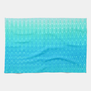 Turquoise Teal Blue Green Abstract Pattern Tea Towel