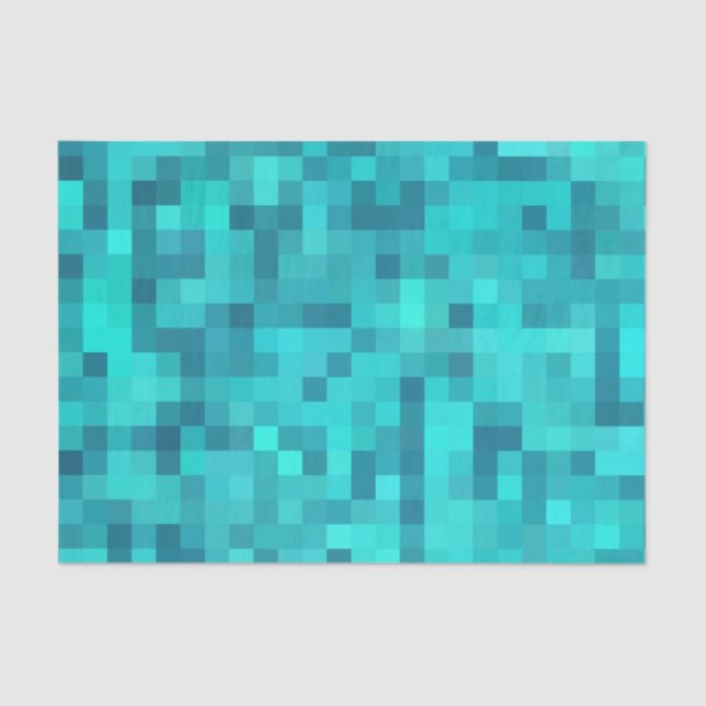 Turquoise Teal Blue Pattern  Tissue Paper (Front)