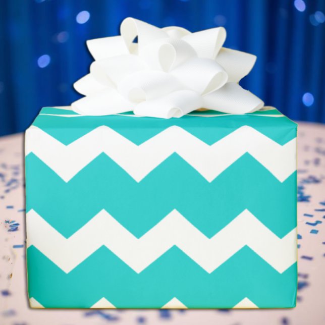 Turquoise Teal Chevron Wrapping Paper (Creator Uploaded)