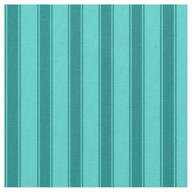 Turquoise & Teal Coloured Lined/Striped Pattern Fabric (Close Up)