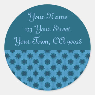 Turquoise Teal Floral Address Label