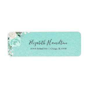 Turquoise Teal Floral Watercolor Elegant