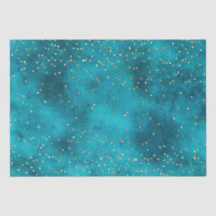 Turquoise Teal Gold Sparkle  Tissue Paper