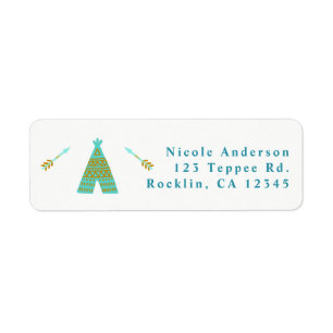 Turquoise Teal Gold Tepee Birthday Party