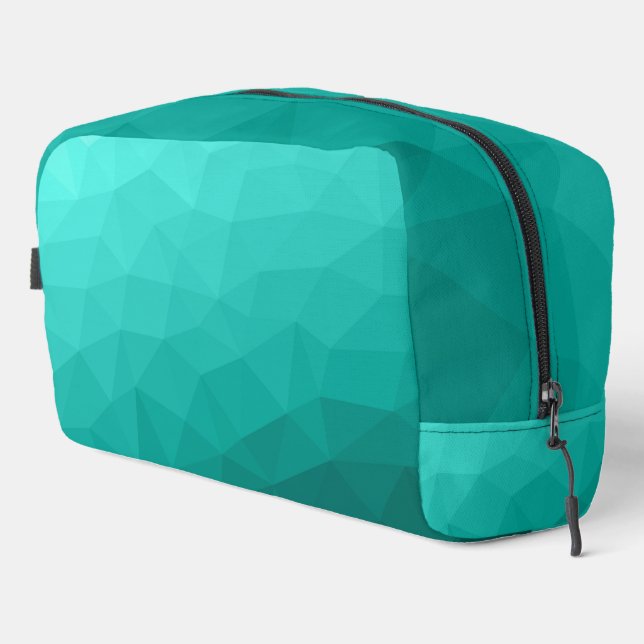Turquoise teal gradient geometric mesh pattern dopp kit (Right Corner)