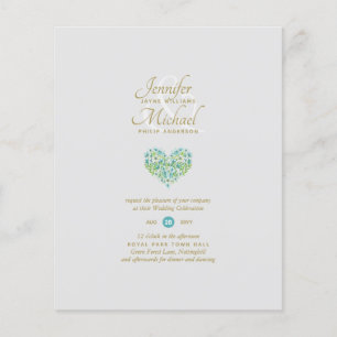 Turquoise Teal Heart Bridal Shower by Mail Wedding