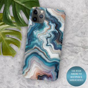 Turquoise Teal Light Blue Purple Quartz Pattern iPhone 11 Pro Max Case