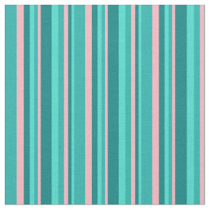Turquoise, Teal, Light Pink & Light Sea Green Fabric