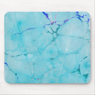 Turquoise Teal Marble Paint Abstract Watercolor Mouse Mat