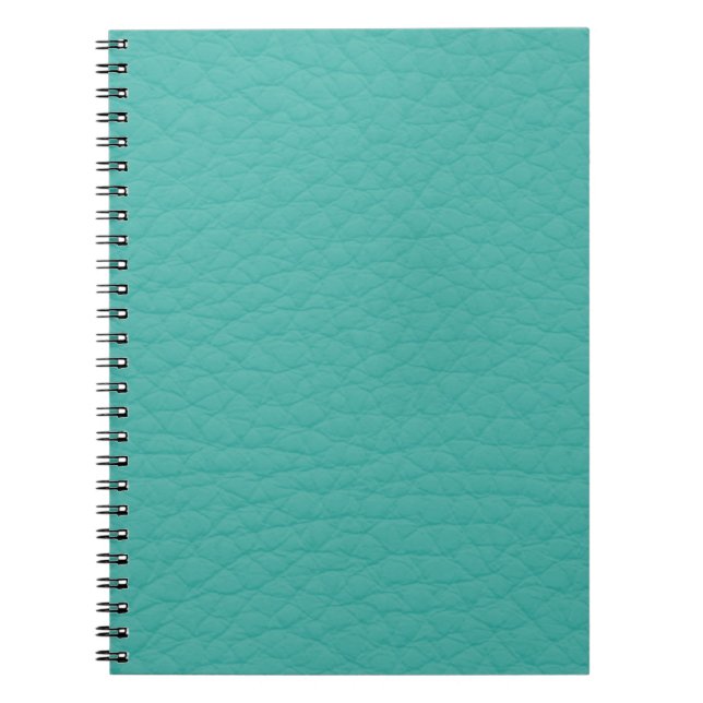 Turquoise Teal Retro Trendy Custom Leather Notebook (Front)