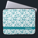 Turquoise Teal Tropical Flowers Monogram Laptop Sleeve<br><div class="desc">Turquoise Teal Tropical Flowers Monogram Laptop Sleeve. Easy to customise with text,  fonts,  and colours. Created by Zazzle pro designer BK Thompson exclusively for Cedar and String; please contact us if you need assistance with the design.</div>