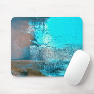 Turquoise Textured Abstract Mouse Mat