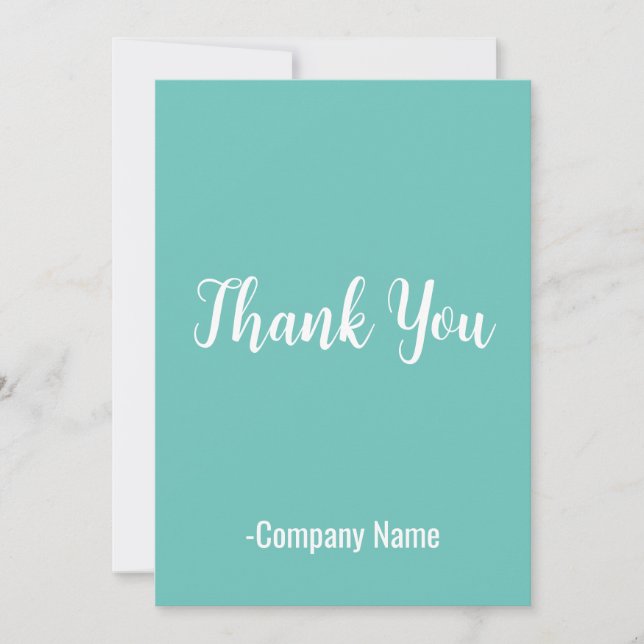 Turquoise Thank You  Holiday Card (Front)