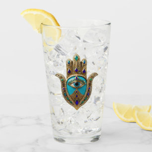Turquoise Third Eye Hamsa Glass