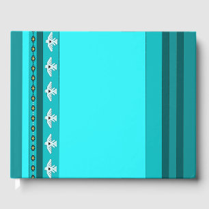 Turquoise Thunderbirds Blue Stripes Guest Book