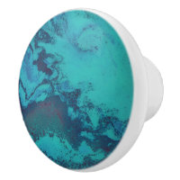 Turquoise Tidal Abyss Ceramic Knob