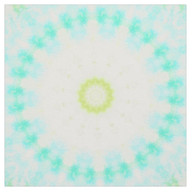 Turquoise Tie Dye Groovy Retro Fabric (Swatch)