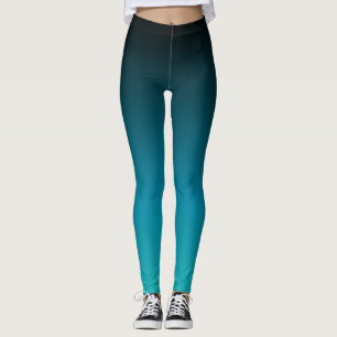 Turquoise to Black Ombre Leggings