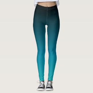 Turquoise to Black Ombre Leggings