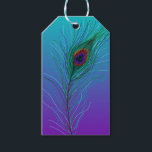 Turquoise to Purple Peacock Feather Gift Tags<br><div class="desc">Turquoise to Purple Peacock Feather Heart gift tags. Pretty for a wedding or birthday party.</div>
