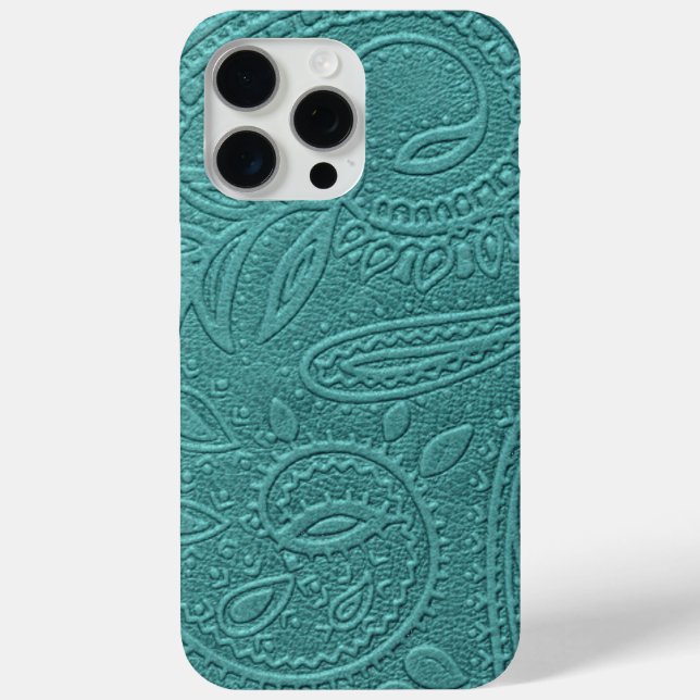 Turquoise Tooled Western Pattern Case-Mate iPhone Case (Back)