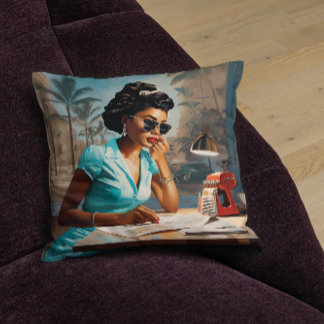 Turquoise Tranquillity A Vintage Muse Cushion