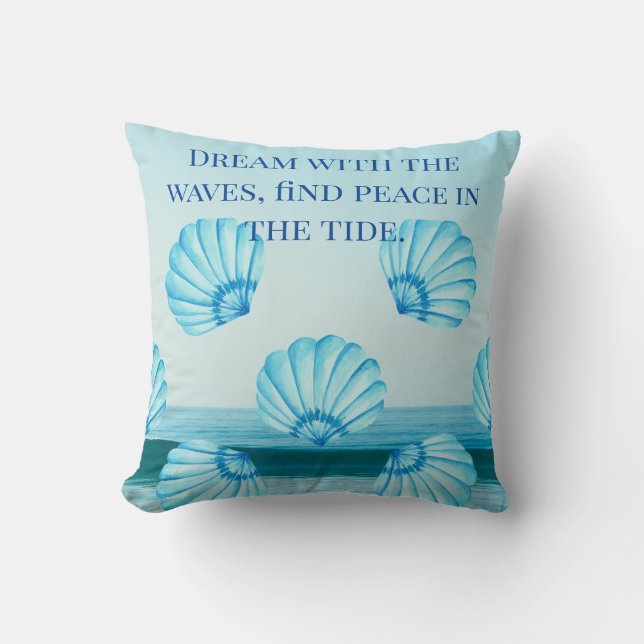 Turquoise Tranquillity: Coastal Dreams Cushion (Front)