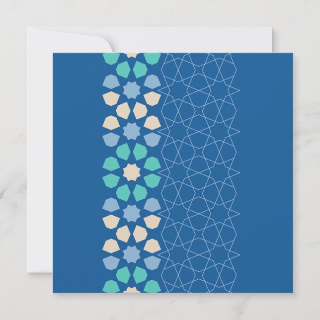 Turquoise Tranquillity Rhythm Holiday Card (Front)