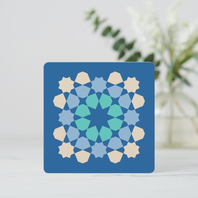 Turquoise Tranquillity Tile (customisable) Card (Standing Front)
