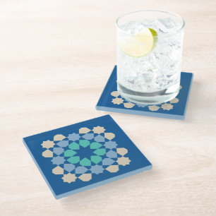 Turquoise Tranquillity Tile Glass Coaster