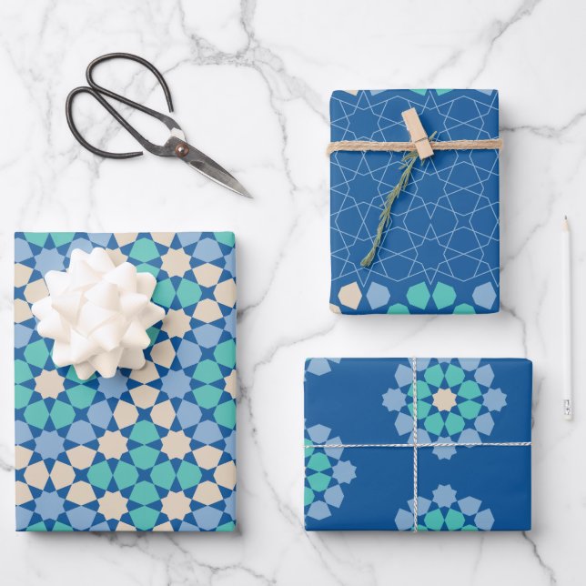Turquoise Tranquillity Wrapping Paper Sheet (Front)