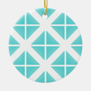 Turquoise Trendy Triangle Pattern Ceramic Tree Decoration