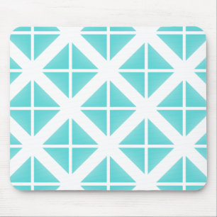 Turquoise Trendy Triangle Pattern Mouse Mat