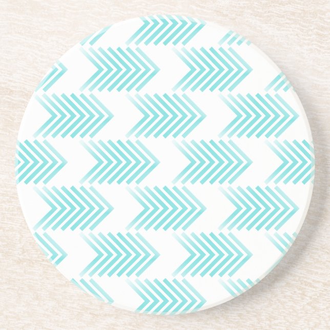Turquoise Tribal Arrow Pattern Coaster (Front)