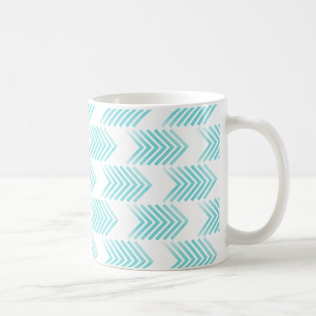 Turquoise Tribal Arrow Pattern Coffee Mug (Right)