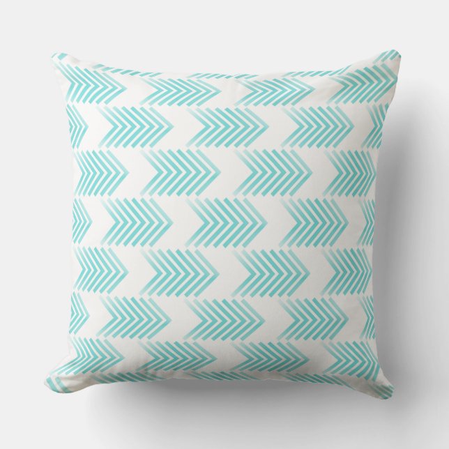 Turquoise Tribal Arrow Pattern Cushion (Front)