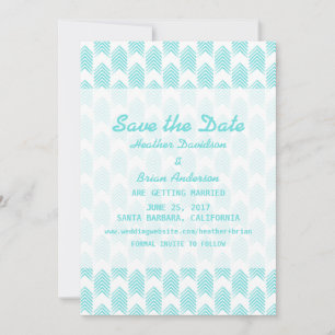 Turquoise Tribal Arrows Save the Date Invite