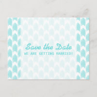 Turquoise Tribal Arrows Save the Date Postcard