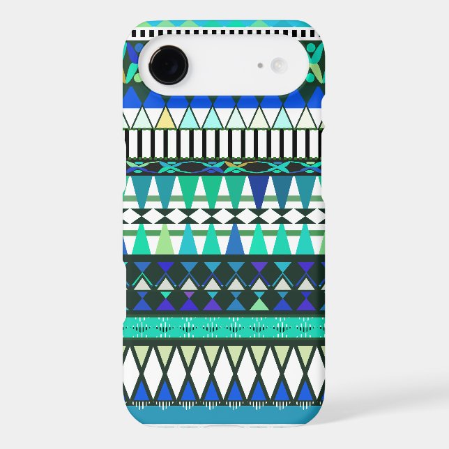Turquoise Tribal Pattern Case-Mate iPhone Case (Back)
