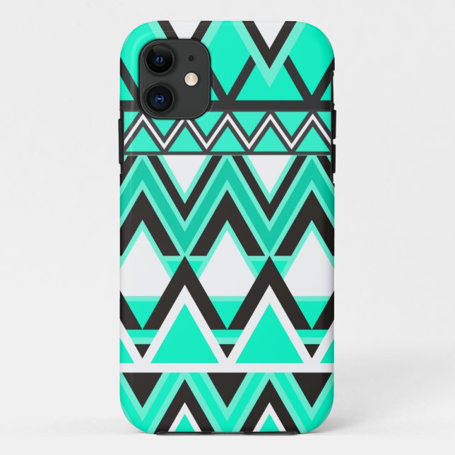 Turquoise Tribal Pattern Case-Mate iPhone Case (Back)