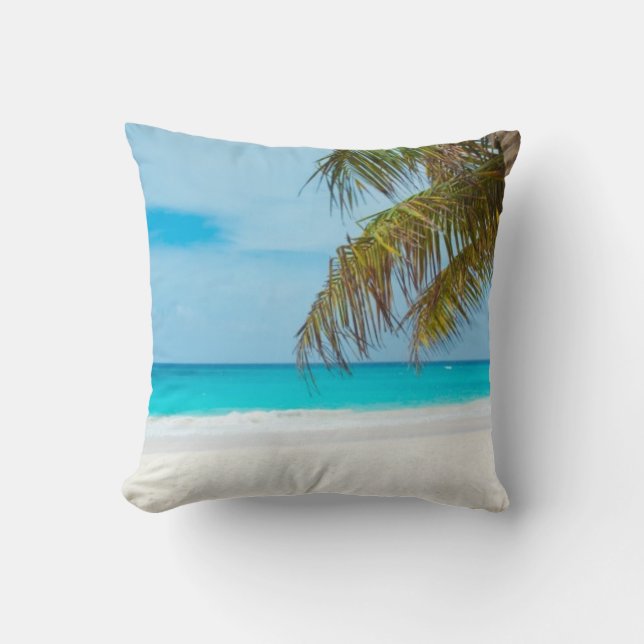 Turquoise Tropical Beach Cushion (Front)