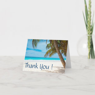 Turquoise Tropical Beach Thank You Card