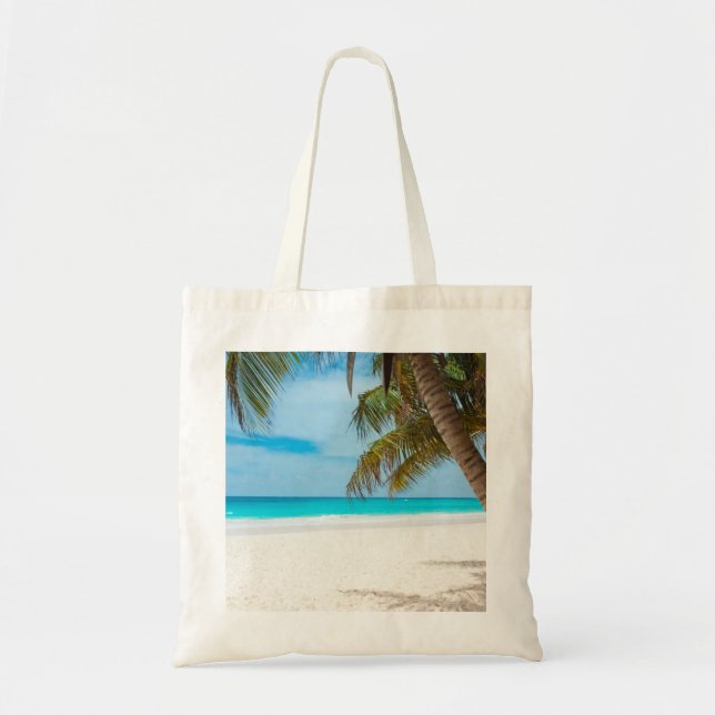 Turquoise Tropical Beach Tote Bag (Front)