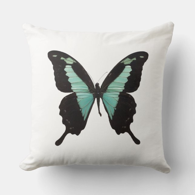 Turquoise Tropical Butterfly Cushion (Front)