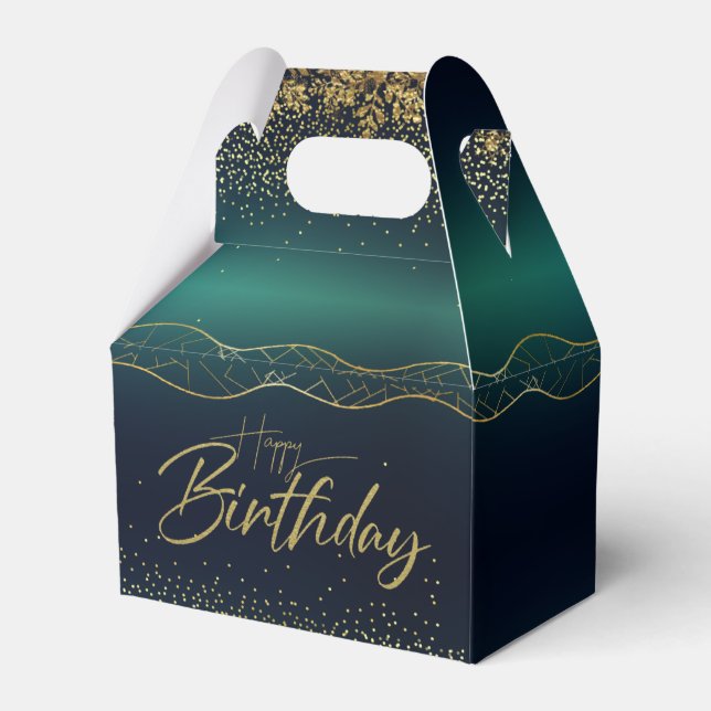 turquoise-turquoise gold favour box (Front Side)