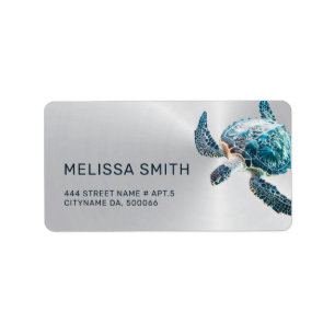 Turquoise Turtle Silver Label