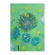 Turquoise Twinkle Floral Acrylic Wall Art