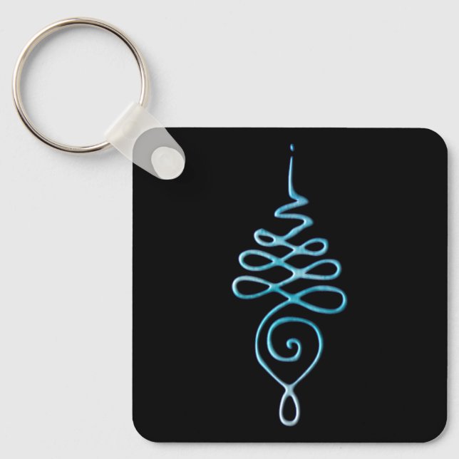 Turquoise Unalome Key Ring (Front)