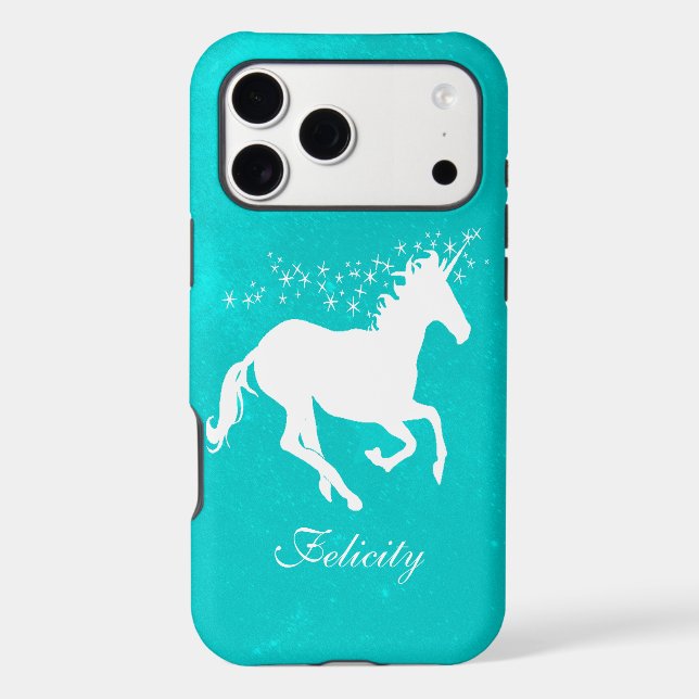 Turquoise Unicorn Personalised (Back)